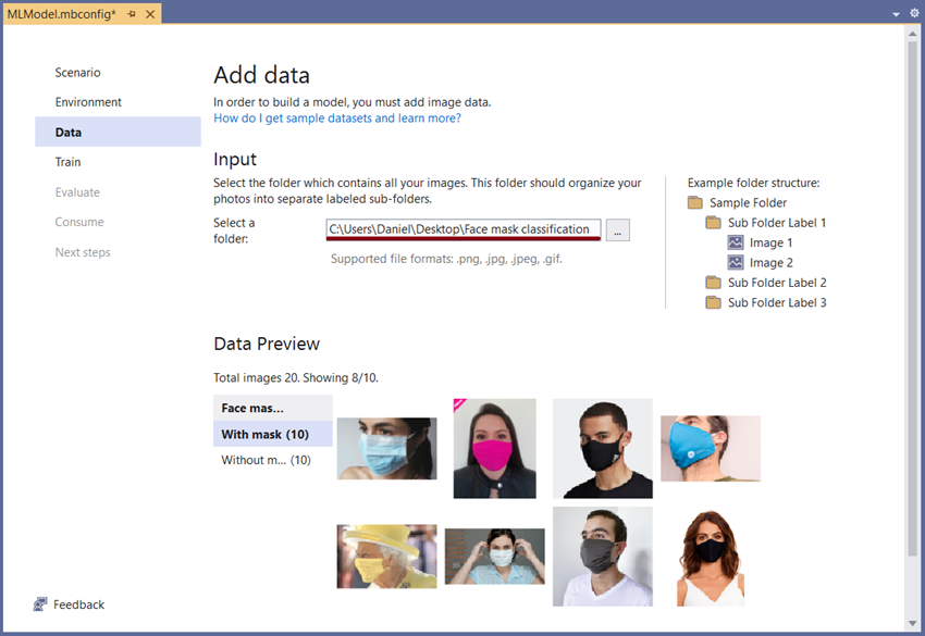 Image classification in web applications with ML.NET